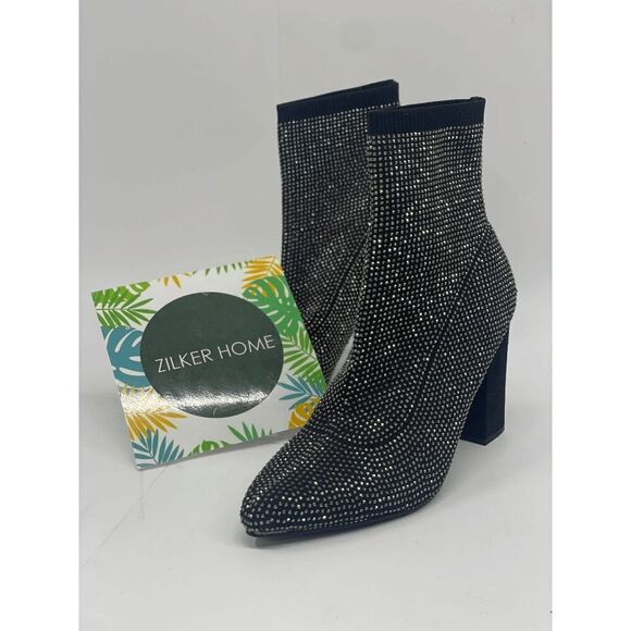 Wild Pair Women's Baybe Bling Sock Booties - Pewter Bling 8.5M - Picture 1 of 9